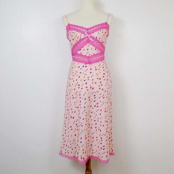 betsey johnson Dresses & Skirts - new with tags betsey johnson pink coral floral print lace slip dress sexy summer